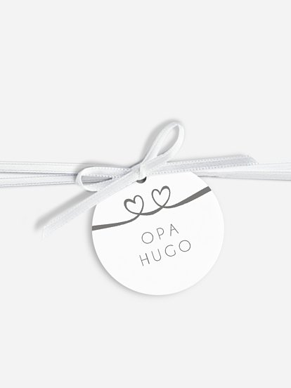 Anhänger mit Band zur Hochzeit personalisiert Herzklopfen Premium