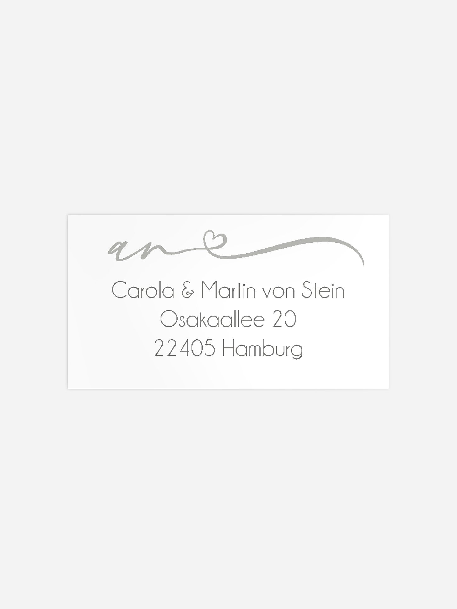 Empfängeraufkleber Silberhochzeit Herzklopfen Premium