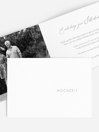 Einladung zur Silberhochzeit Herzklopfen Premium