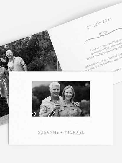 Danksagung zur Silberhochzeit Herzklopfen Premium