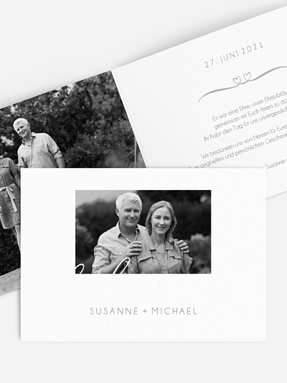 Danksagung zur Silberhochzeit Herzklopfen Premium