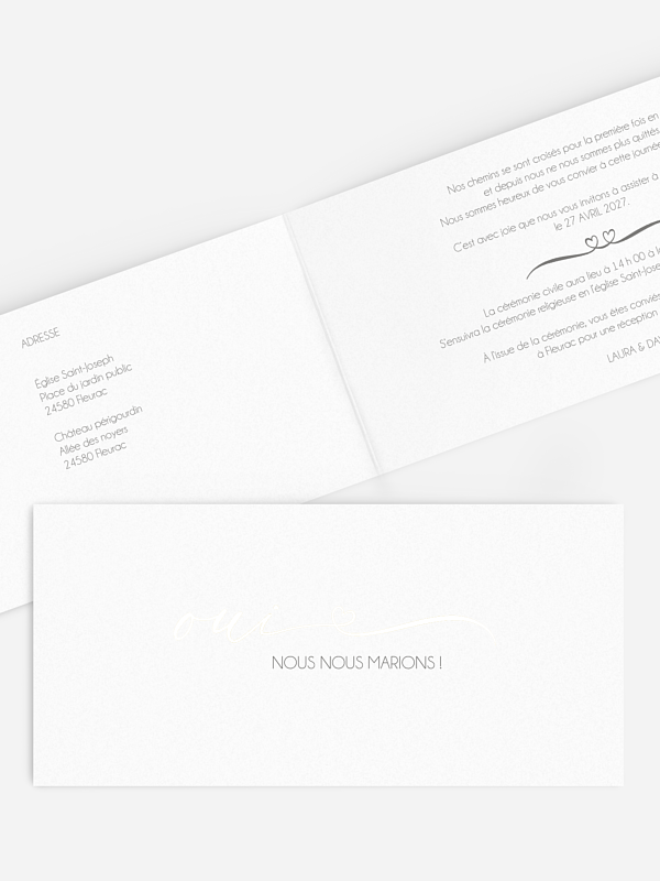 Faire-part de mariage Oui du coeur