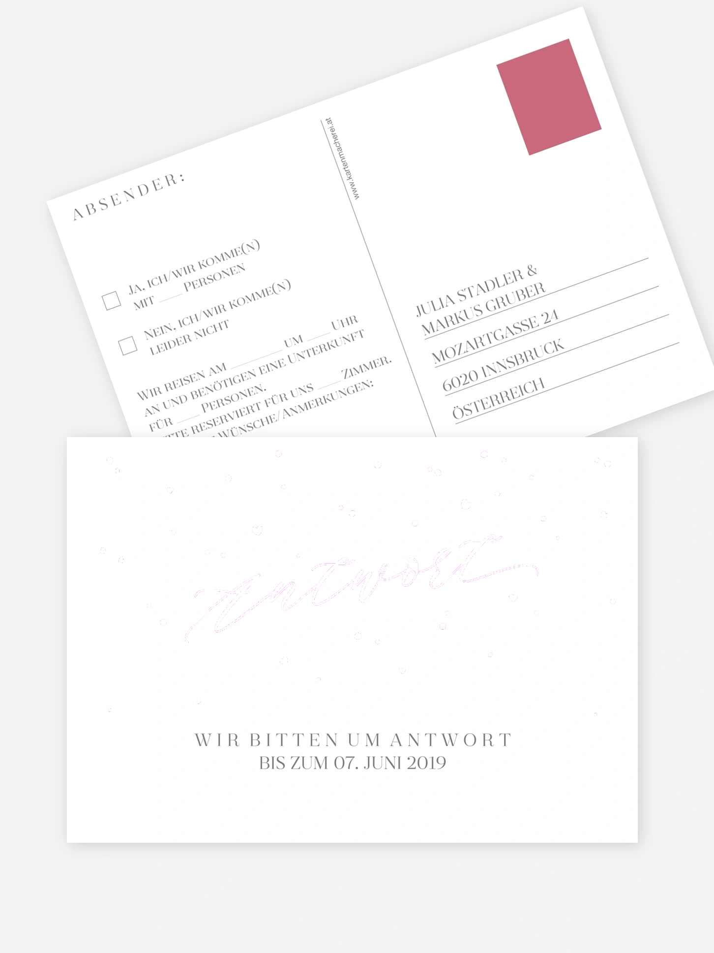 Antwortkarte Hochzeit Sparkling Love Premium