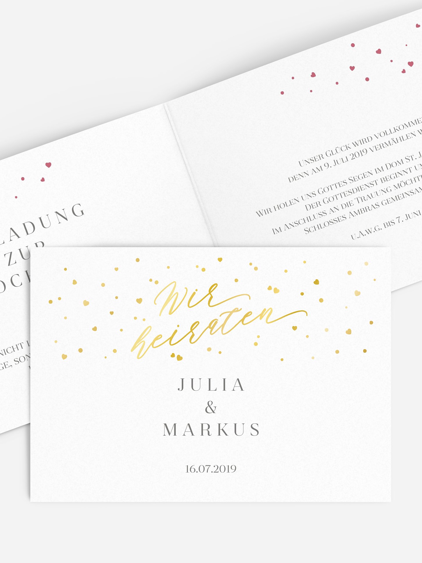 Hochzeitseinladung Sparkling Love Premium