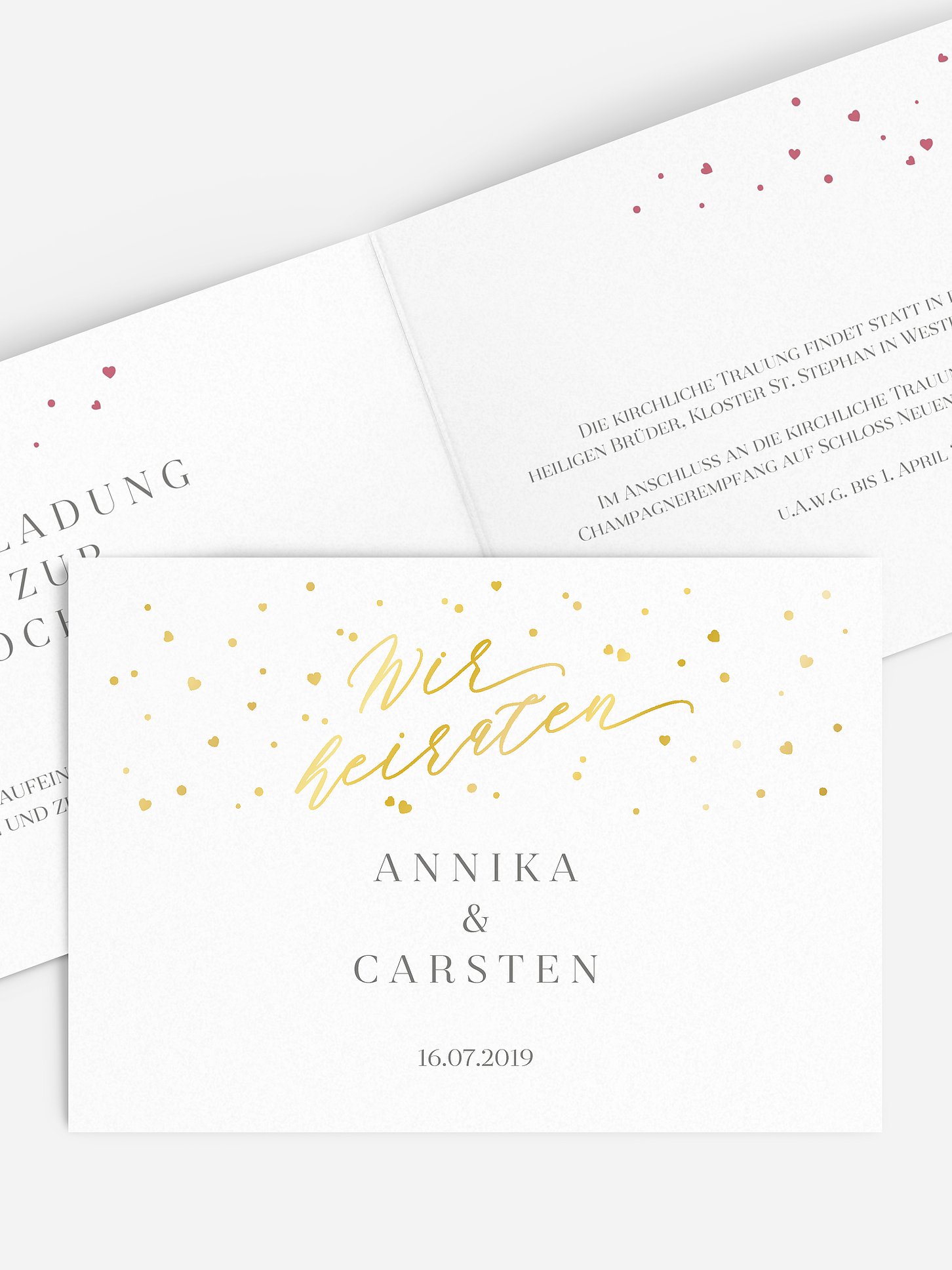 Hochzeitseinladung Sparkling Love Premium