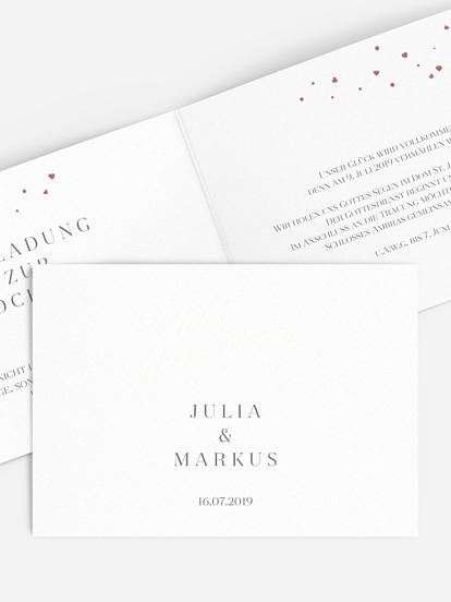 Hochzeitseinladung Sparkling Love Premium