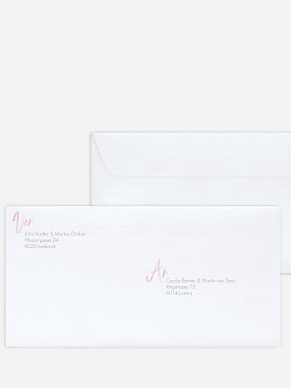 Bedruckter Briefumschlag Hochzeit Einfach Liebe