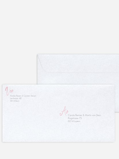 Bedruckter Briefumschlag Hochzeit Einfach Liebe