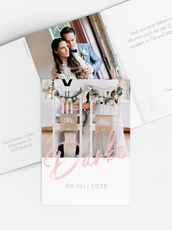 Dankeskarte Hochzeit Einfach Liebe