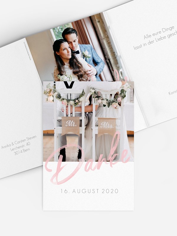 Dankeskarte Hochzeit Einfach Liebe