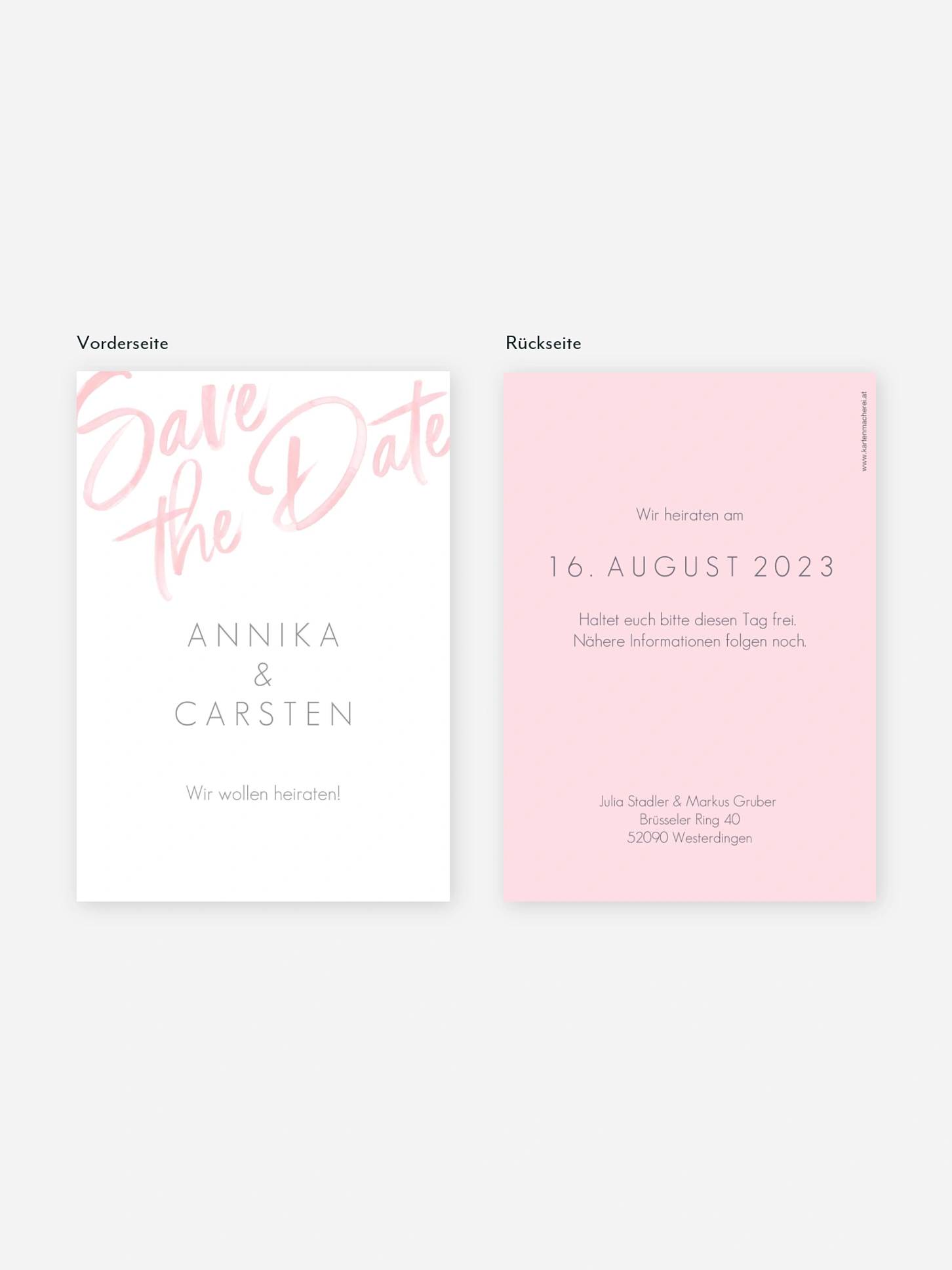 Save-the-Date Karte Einfach Liebe