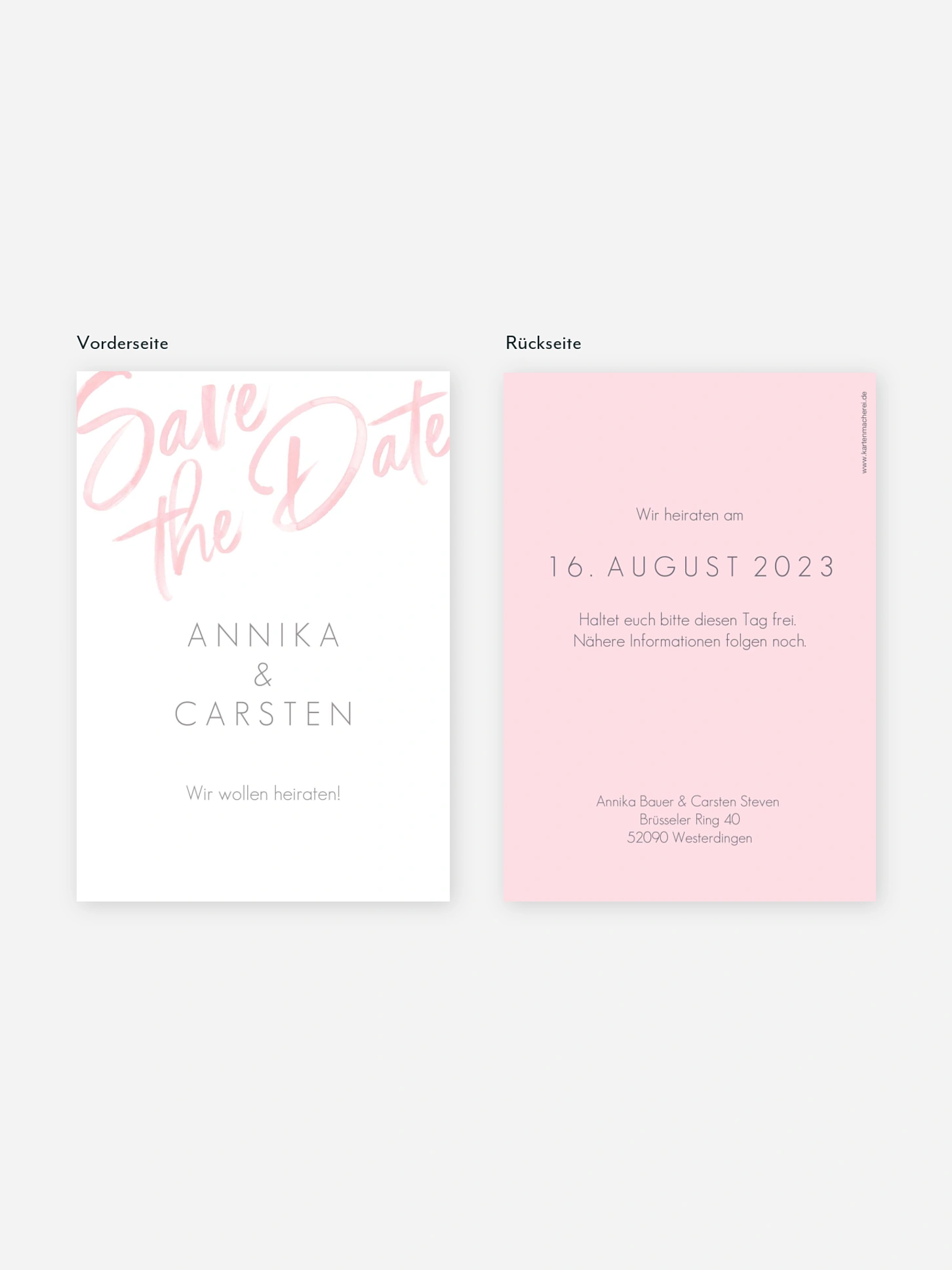 Save-the-Date Karte Einfach Liebe