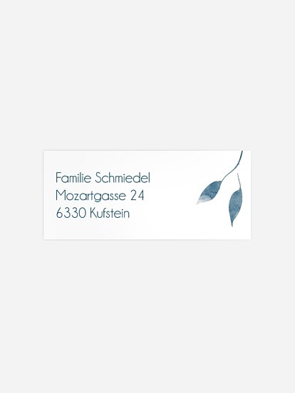 Absenderaufkleber Trauer Blätterzweig