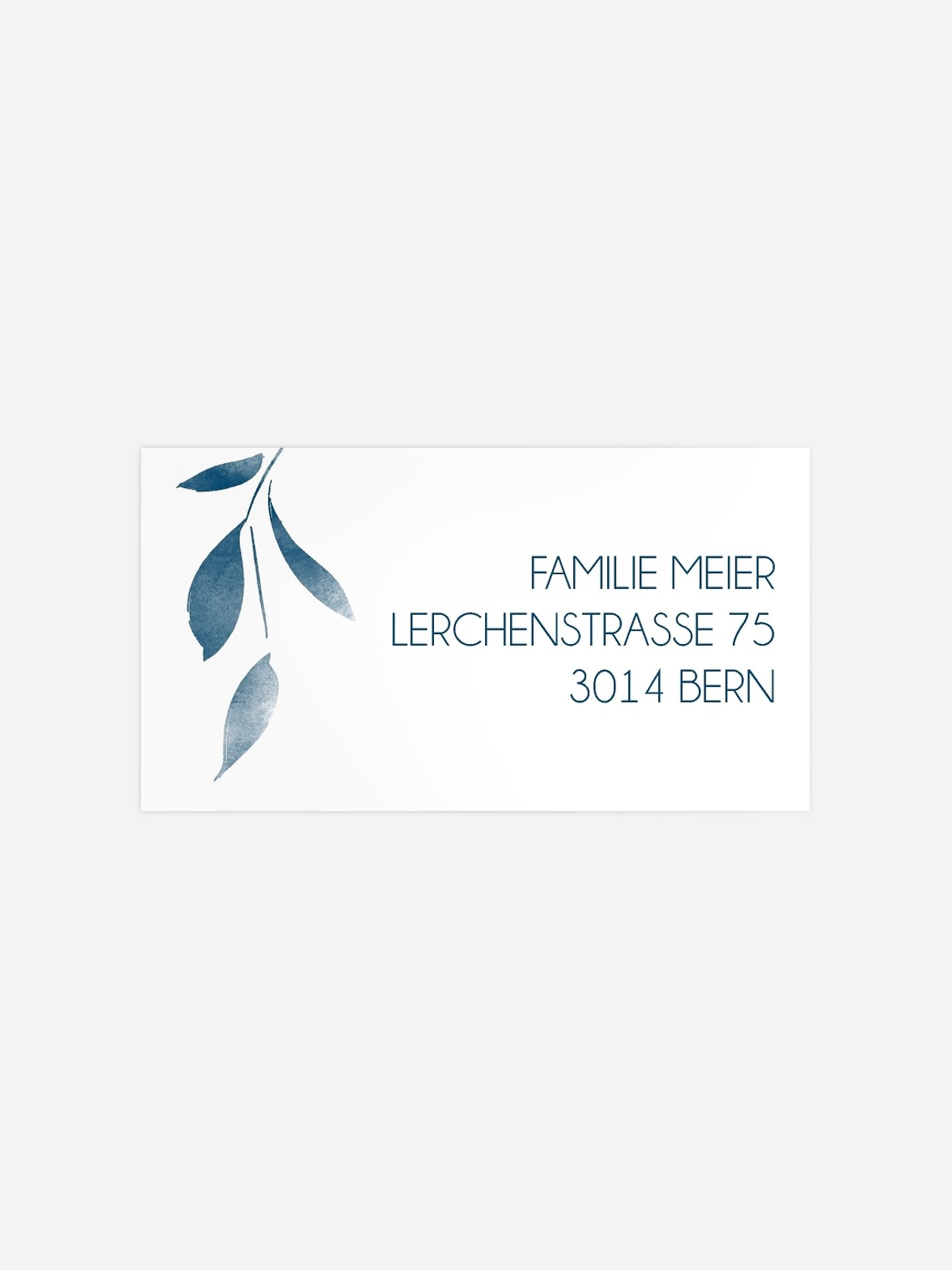 Empfängeraufkleber Trauer Blätterzweig