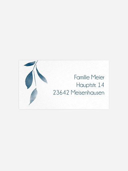 Empfängeraufkleber Trauer Blätterzweig