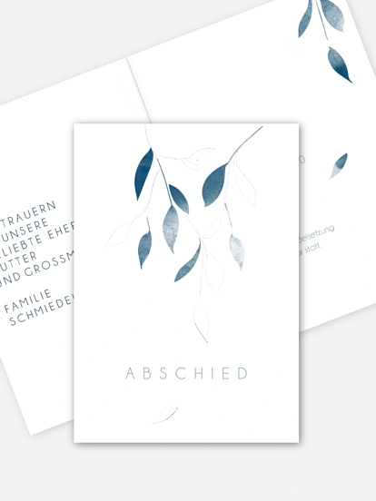 Trauerkarte Blätterzweig
