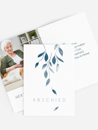 Sterbebild Blätterzweig