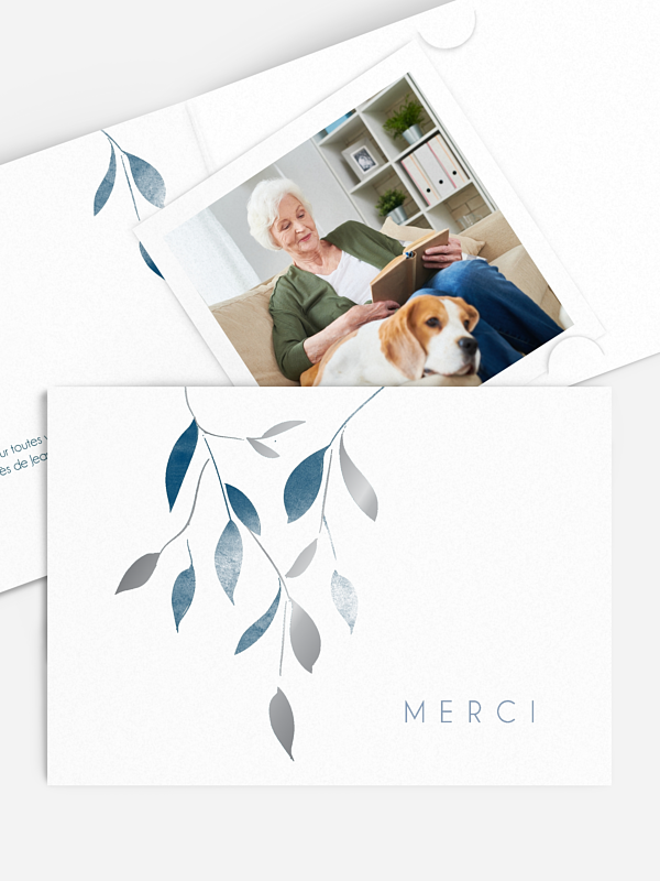 Carte remerciements décès Feuilles d'automne