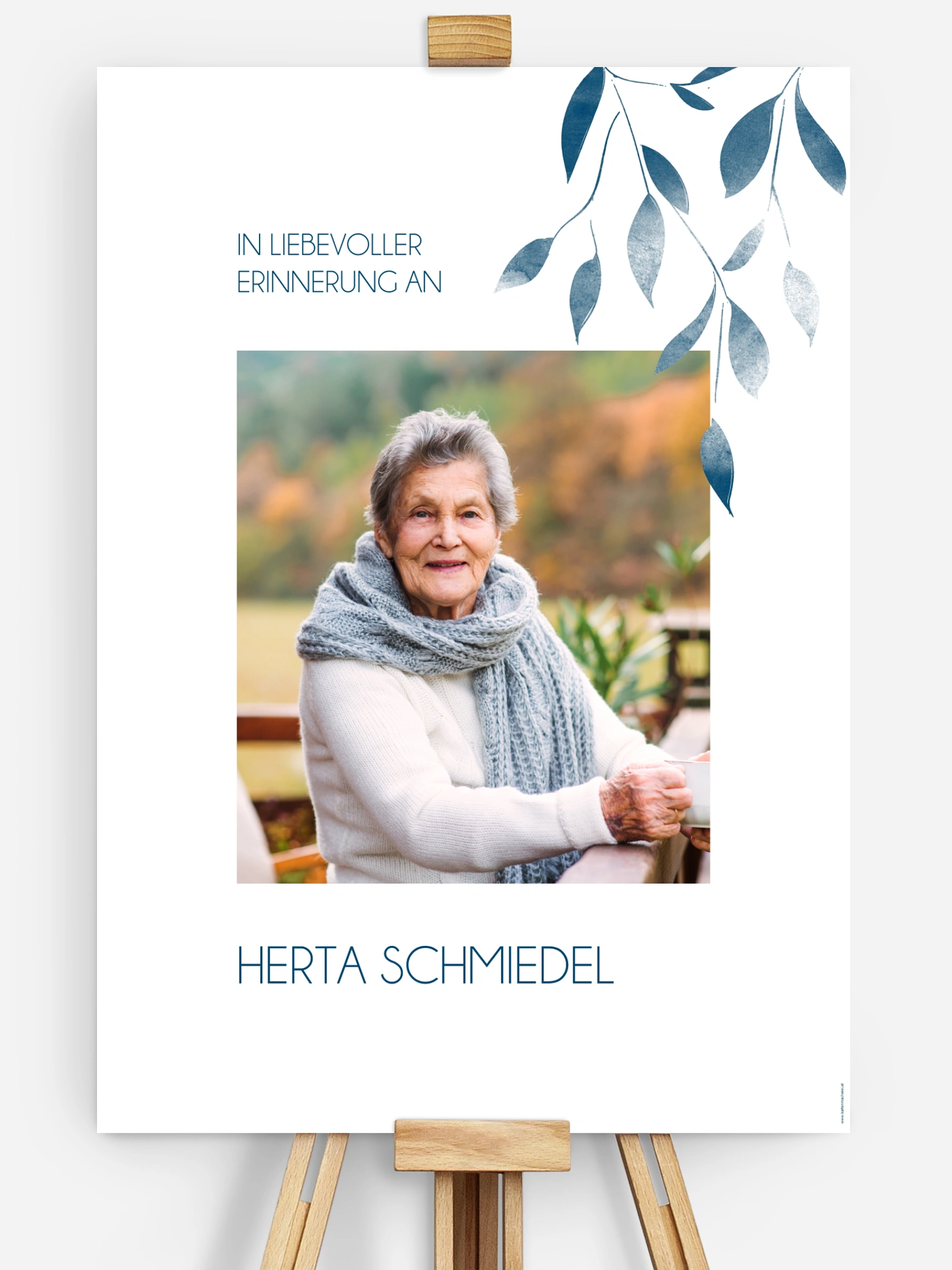 Wandbilder-Trauer Blätterzweig