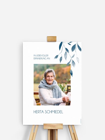 Wandbilder-Trauer Blätterzweig