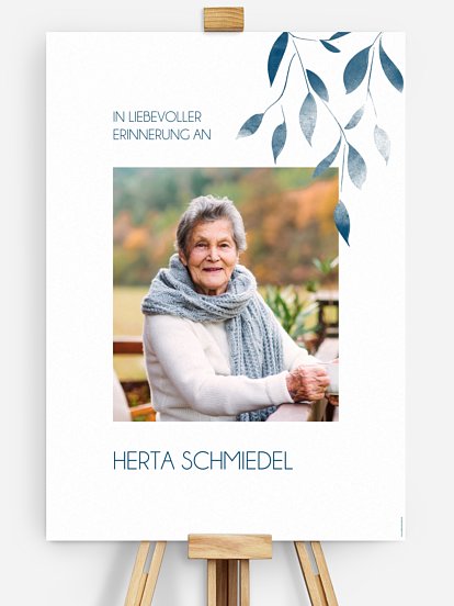 Wandbilder-Trauer Blätterzweig