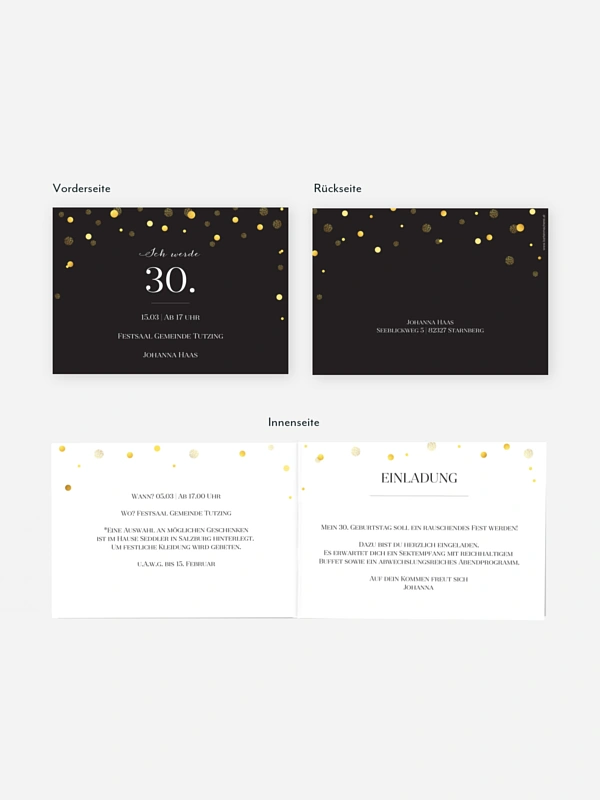 Einladung 30. Geburtstag Let It Sparkle