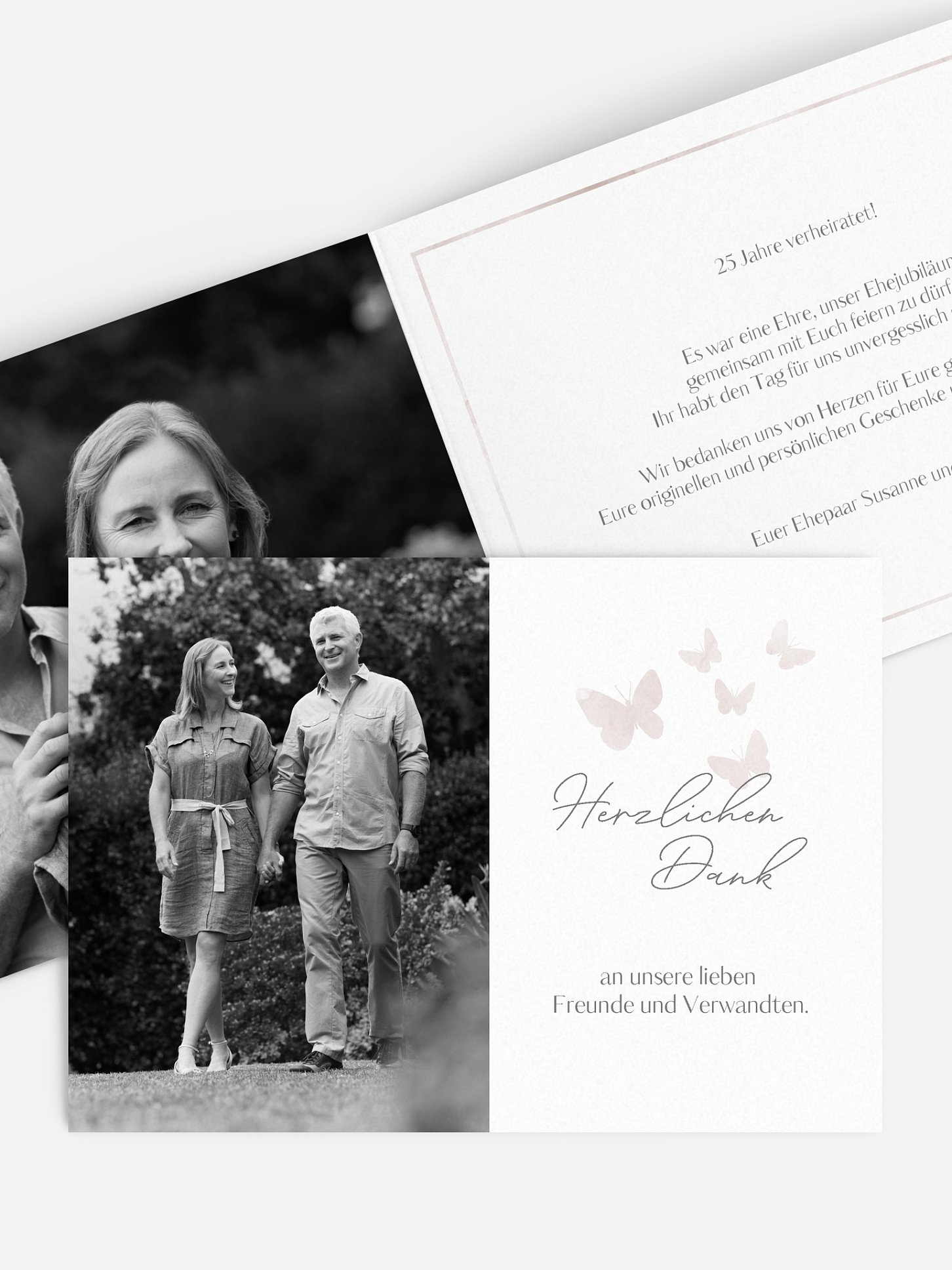 Danksagung zur Silberhochzeit Farfalla