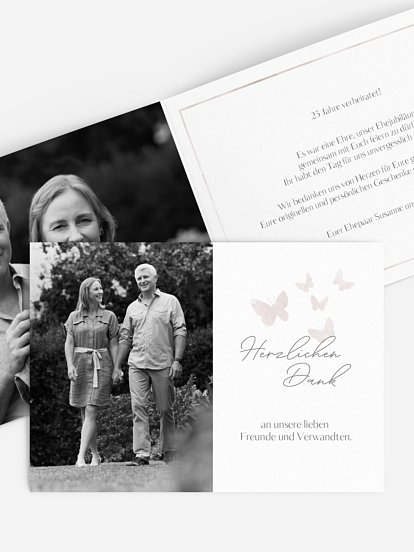 Danksagung zur Silberhochzeit Farfalla