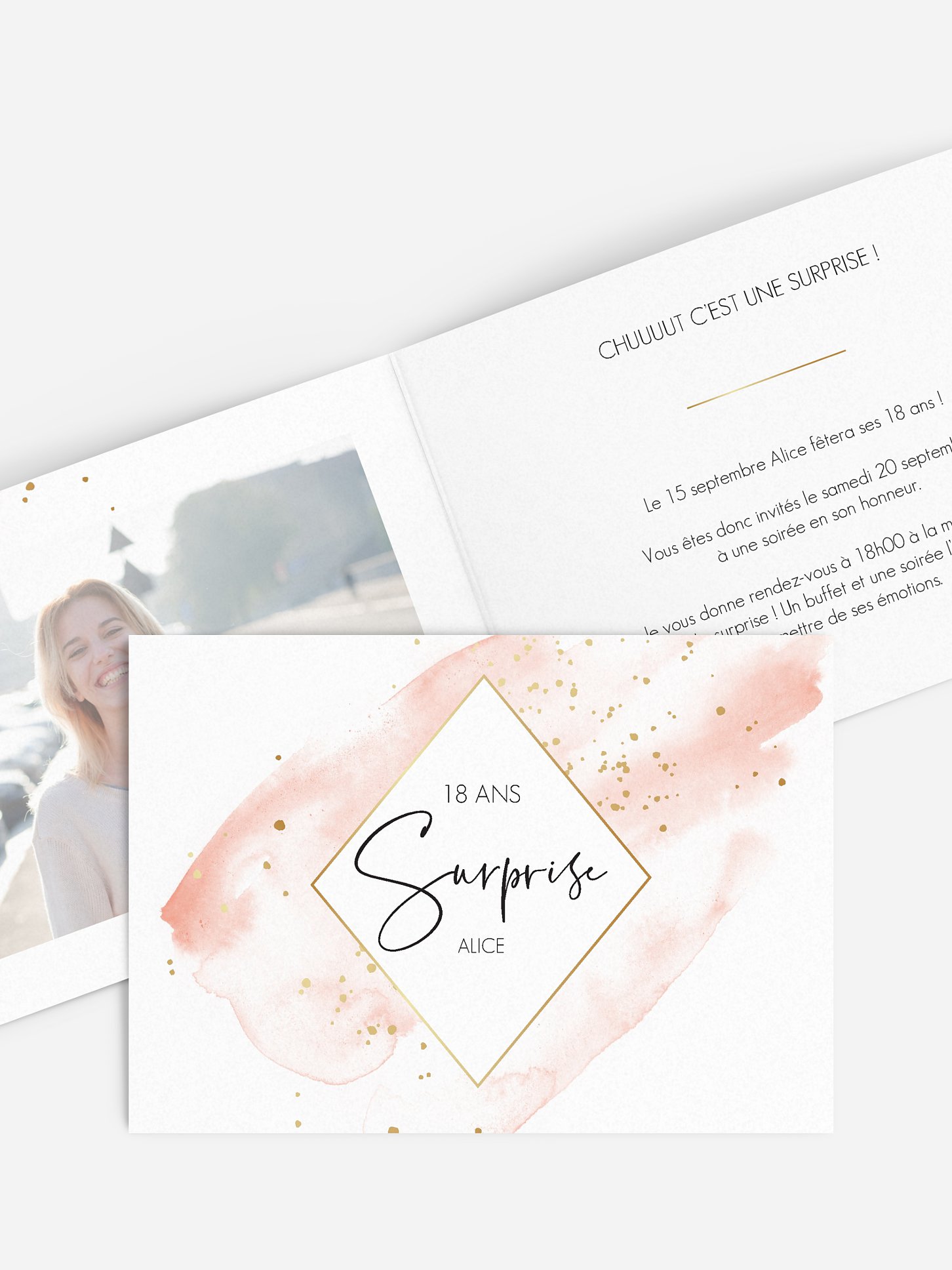 invitation anniversaire 18 Smooth Watercolors