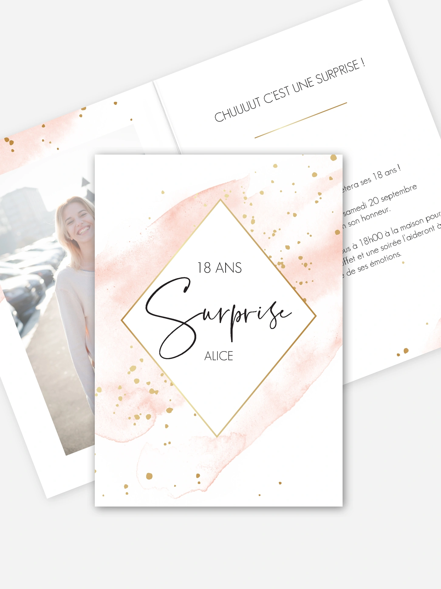 invitation anniversaire 18 Smooth Watercolors