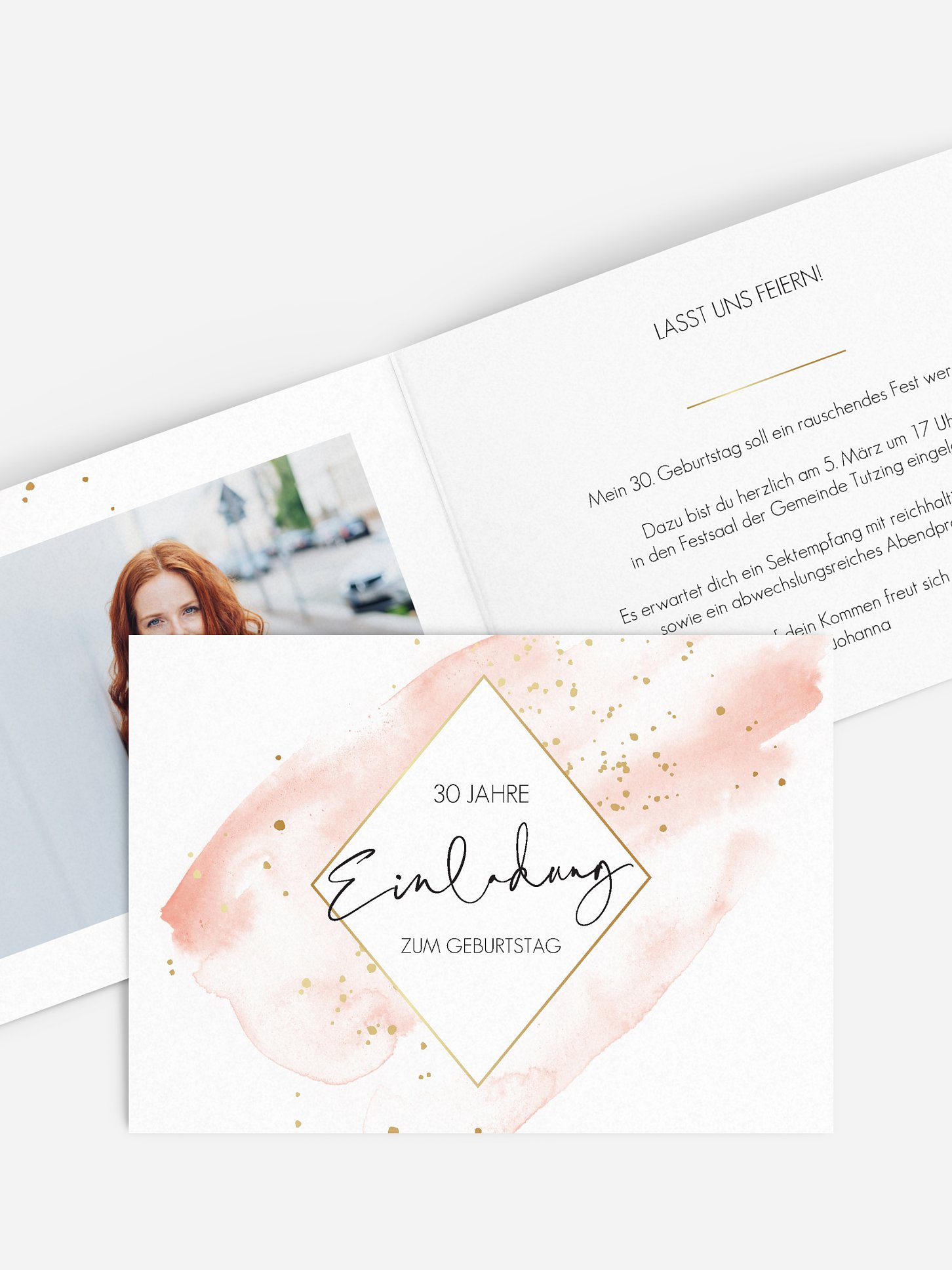 Einladung 30. Geburtstag Smooth Watercolors