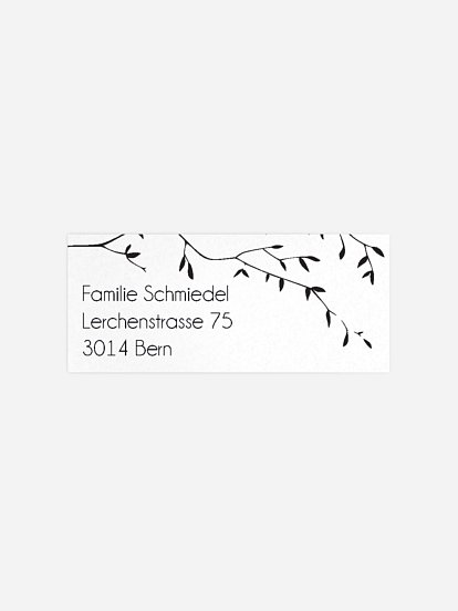 Absenderaufkleber Trauer Zweige für Kraftpapier