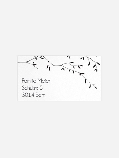 Empfängeraufkleber Trauer Zweige für Kraftpapier