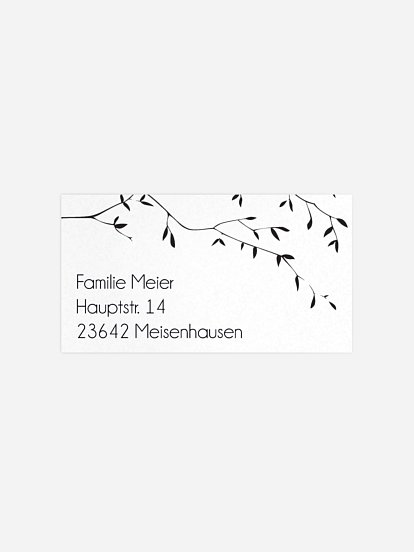 Empfängeraufkleber Trauer Zweige für Kraftpapier