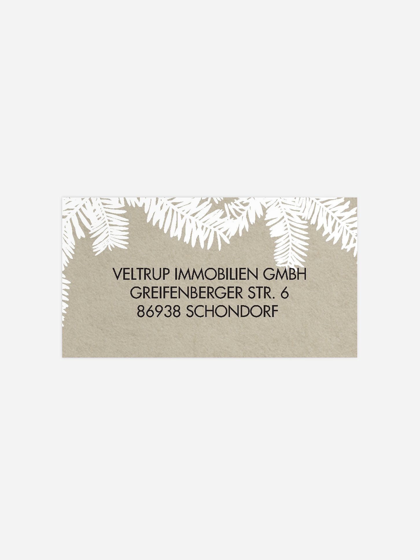 Empfängeraufkleber geschäftl. Weihnachten Christmas Twigs
