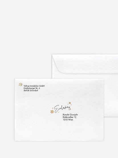 Bedruckte Umschläge geschäftl. Weihnachten Sternenreich