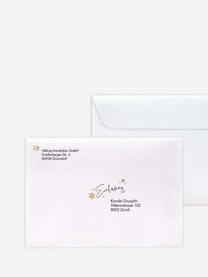 Bedruckte Umschläge geschäftl. Weihnachten Sternenreich