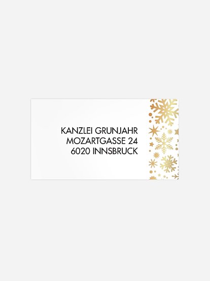 Empfängeraufkleber geschäftl. Weihnachten Sternenreich