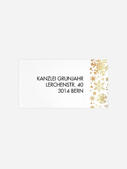 Empfängeraufkleber geschäftl. Weihnachten Sternenreich