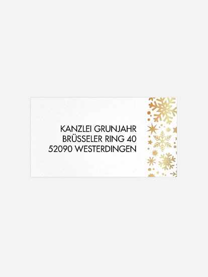 Empfängeraufkleber geschäftl. Weihnachten Sternenreich