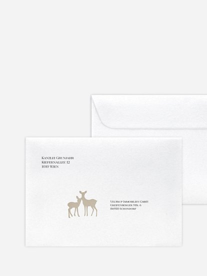 Bedruckte Umschläge geschäftl. Weihnachten Waldreich