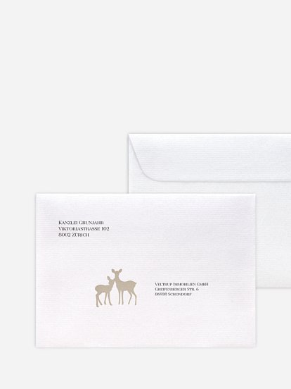 Bedruckte Umschläge geschäftl. Weihnachten Waldreich