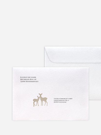 Bedruckte Umschläge geschäftl. Weihnachten Waldreich