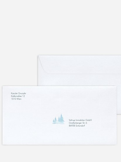 Bedruckte Umschläge geschäftl. Weihnachten Winter Dream