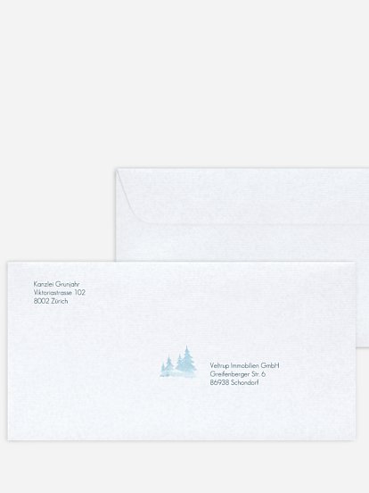 Bedruckte Umschläge geschäftl. Weihnachten Winter Dream