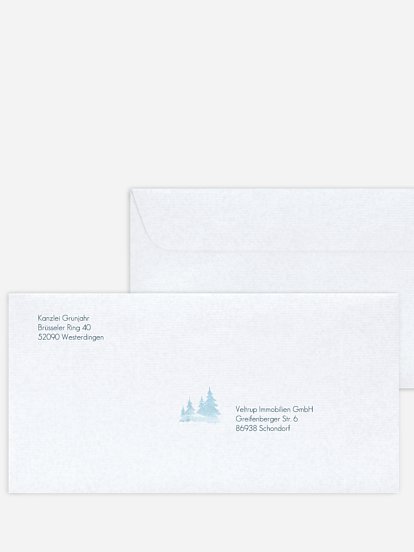 Bedruckte Umschläge geschäftl. Weihnachten Winter Dream
