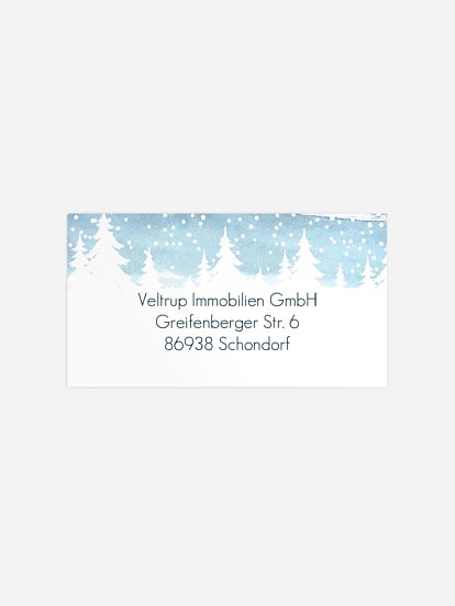 Empfängeraufkleber geschäftl. Weihnachten Winter Dream