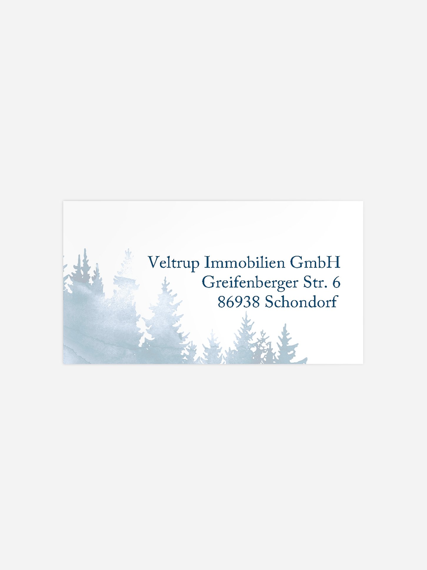Empfängeraufkleber geschäftl. Weihnachten Woodland