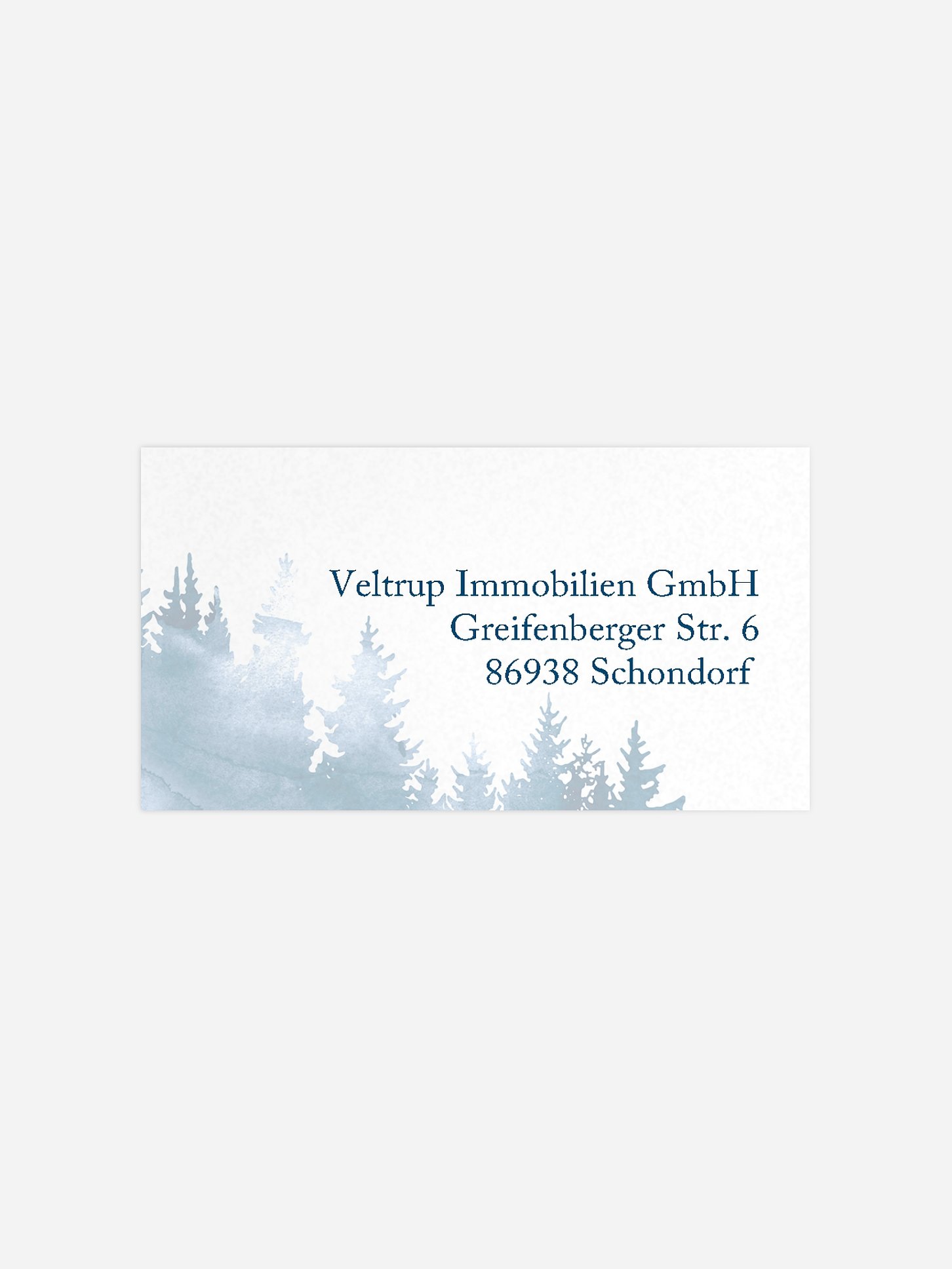 Empfängeraufkleber geschäftl. Weihnachten Woodland