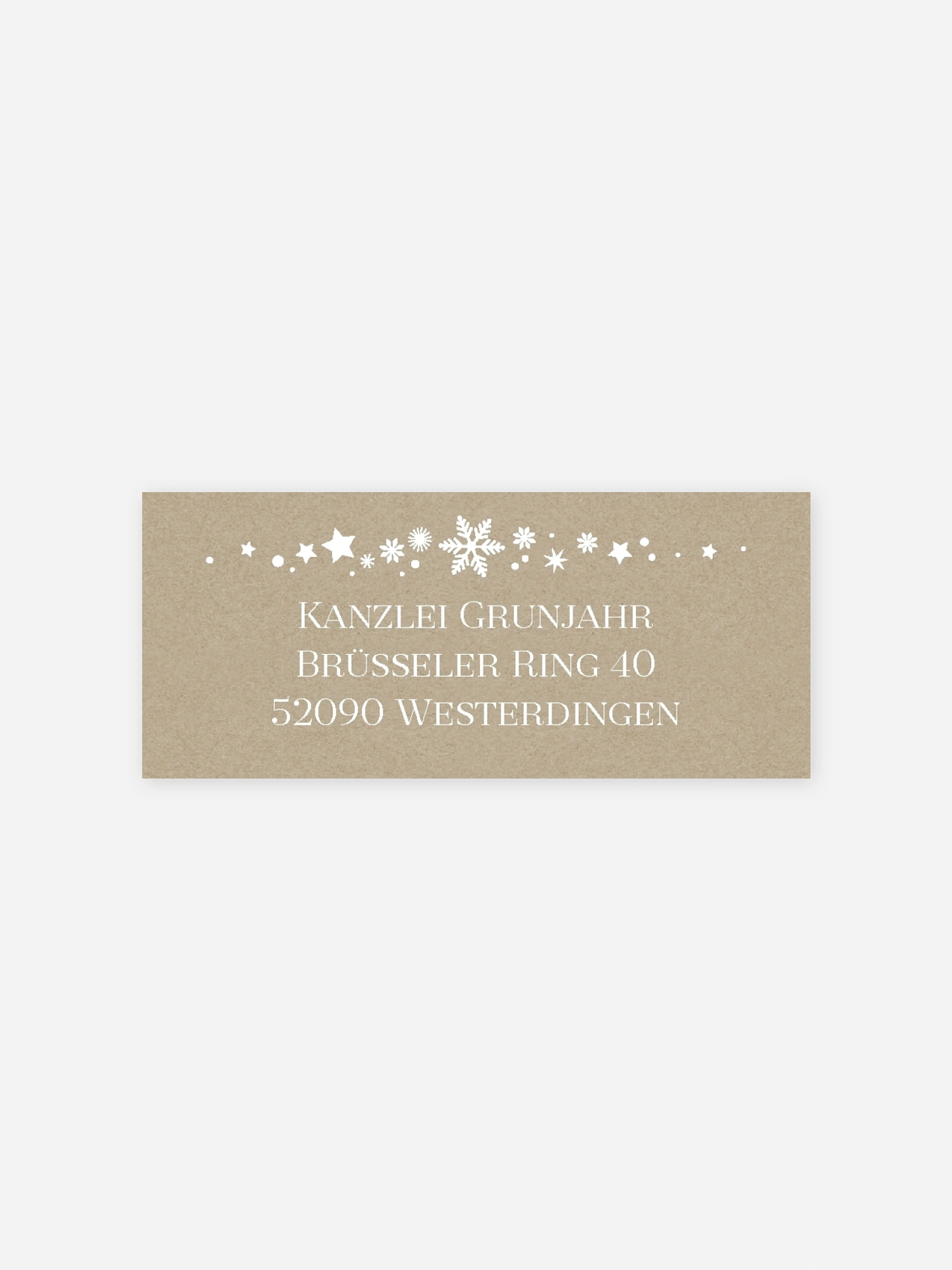 Absenderaufkleber geschäftl. Weihnachten Snow Deer Kraftpapier